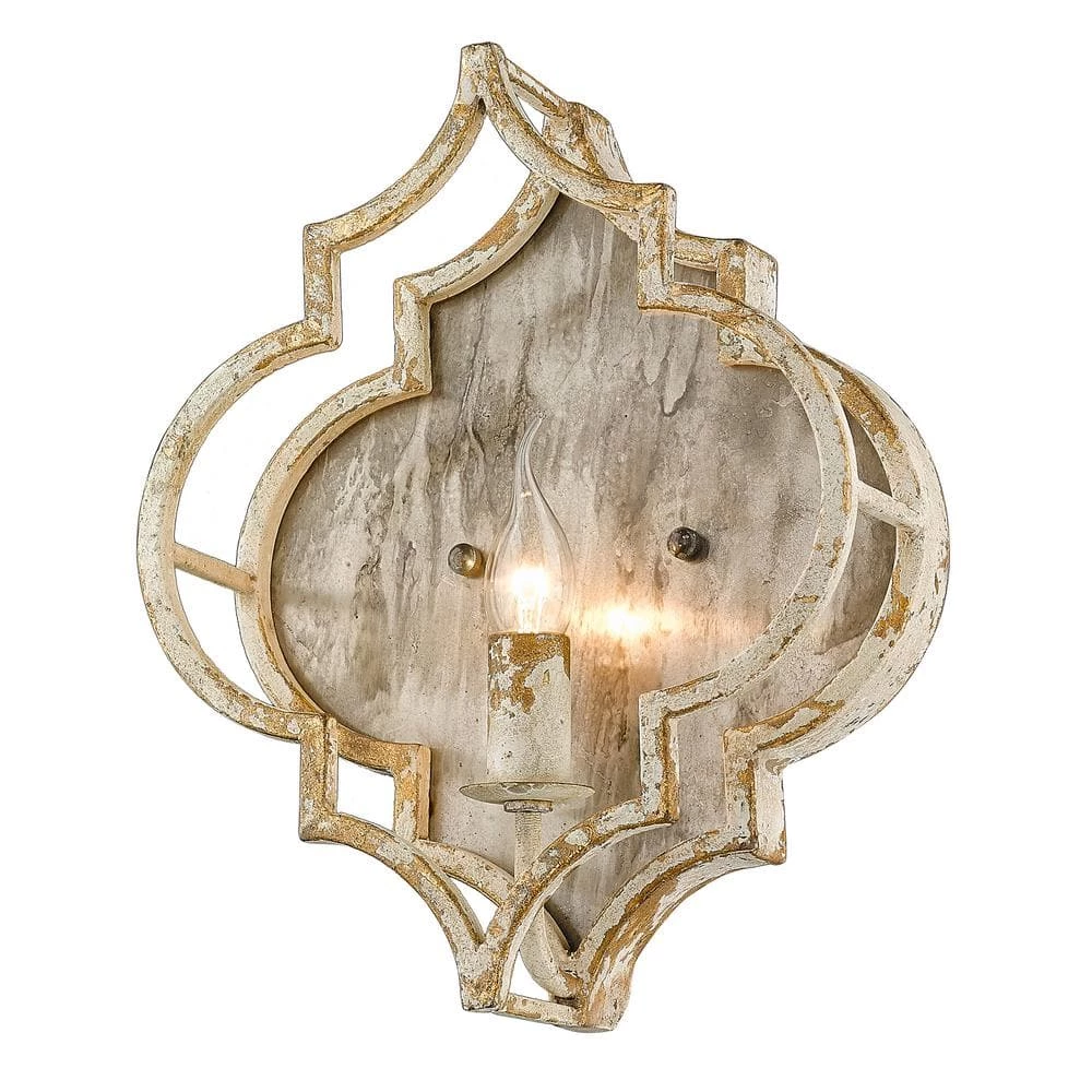 Ravina 5.125 in. 1-Light Antique Ivory Sconce by Golden Lighting 3 Ravina 5.125 in. 1-Light Antique Ivory Sconce by Golden Lighting