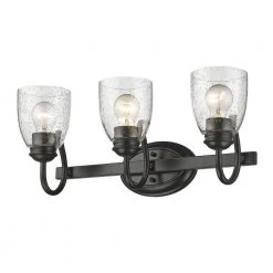 Parrish 3-Light Black Bath Light by Golden Lighting -Golden Lighting Shop black 3 light golden lighting wall sconces 8001 ba3 blk sd 4f 1000