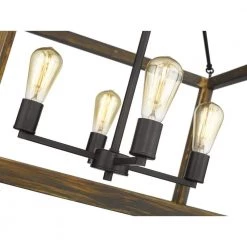 Sutton 4-Light Pendant in Black with Wood Cage by Golden Lighting 9 Sutton 4-Light Pendant in Black with Wood Cage by Golden Lighting -Golden Lighting Shop black golden lighting chandeliers 0270 4 blk 1f 1000