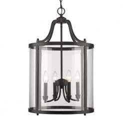 Payton 4-Light Black Pendant by Golden Lighting