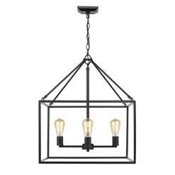 Wesson 4-Light Black Chandelier by Golden Lighting