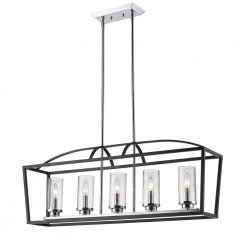 Mercer 5-Light Black Pendant by Golden Lighting -Golden Lighting Shop black golden lighting chandeliers 4309 lp blk sd 4f 1000