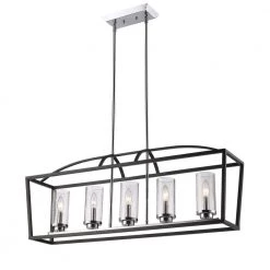 Mercer 5-Light Black Pendant by Golden Lighting -Golden Lighting Shop black golden lighting chandeliers 4309 lp blk sd c3 1000
