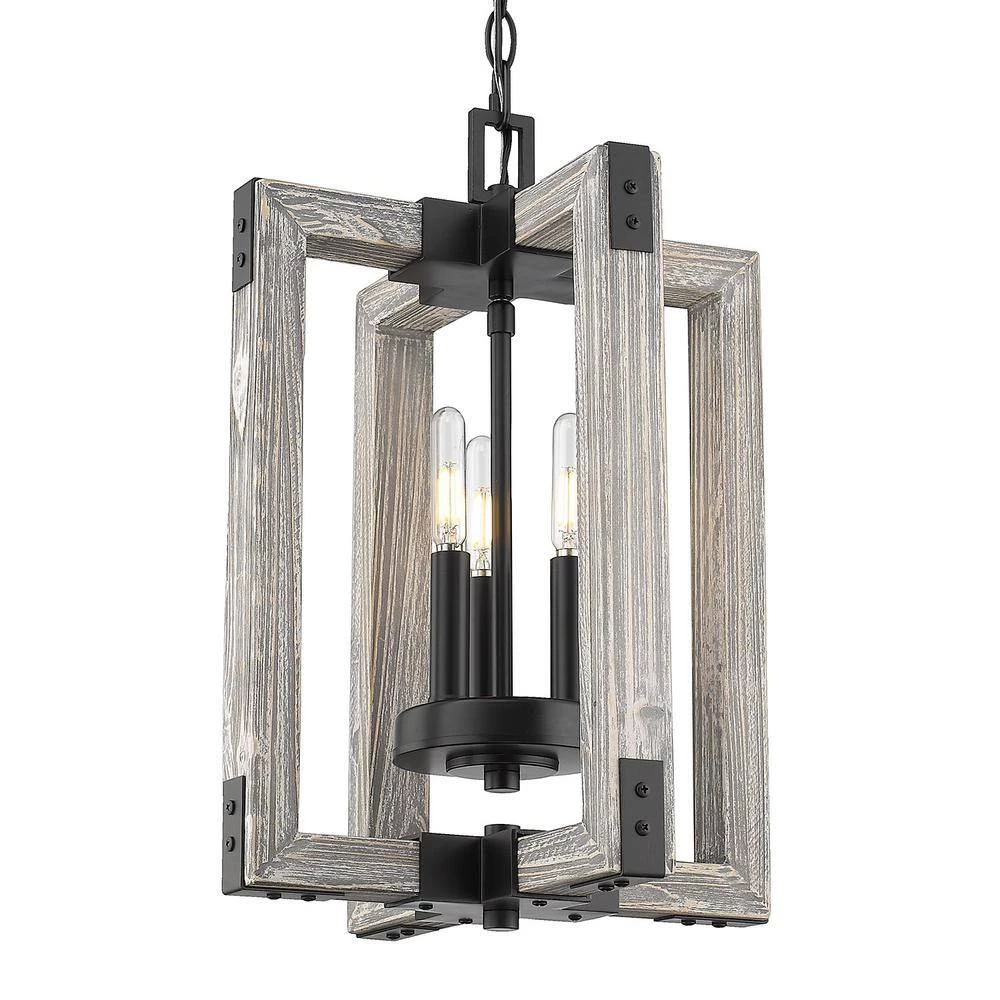 Lowell 3-Light Black Pendant by Golden Lighting 4 Lowell 3-Light Black Pendant by Golden Lighting - Image 2
