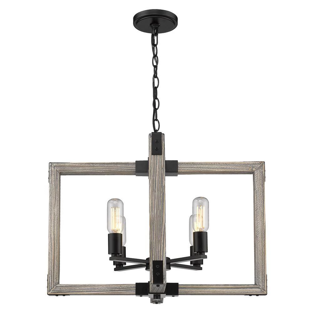 Lowell 4-Light Black Chandelier by Golden Lighting 5 Lowell 4-Light Black Chandelier by Golden Lighting - Image 3