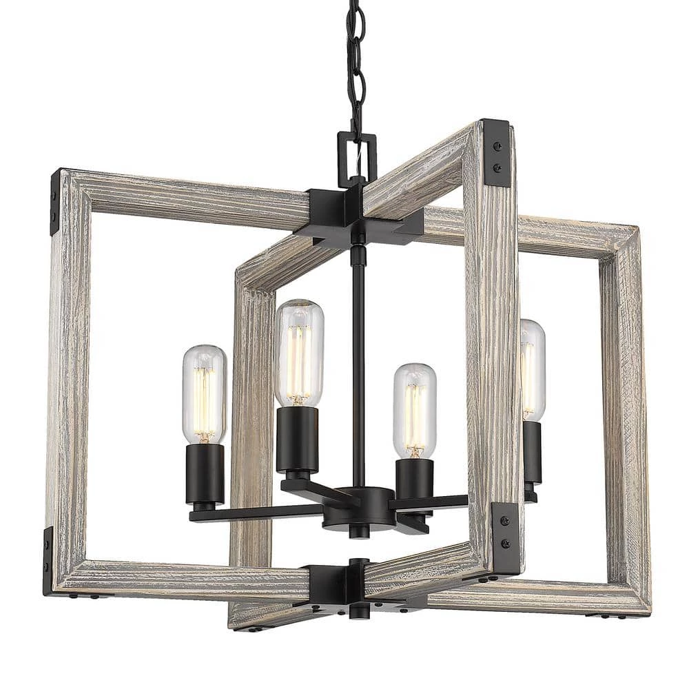 Lowell 4-Light Black Chandelier by Golden Lighting 3 Lowell 4-Light Black Chandelier by Golden Lighting