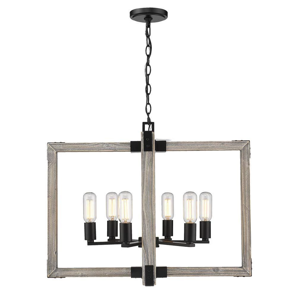 Lowell 6-Light Black Chandelier by Golden Lighting 5 Lowell 6-Light Black Chandelier by Golden Lighting - Image 3