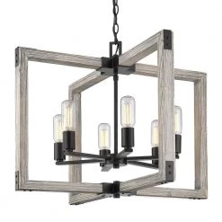 Lowell 6-Light Black Chandelier by Golden Lighting