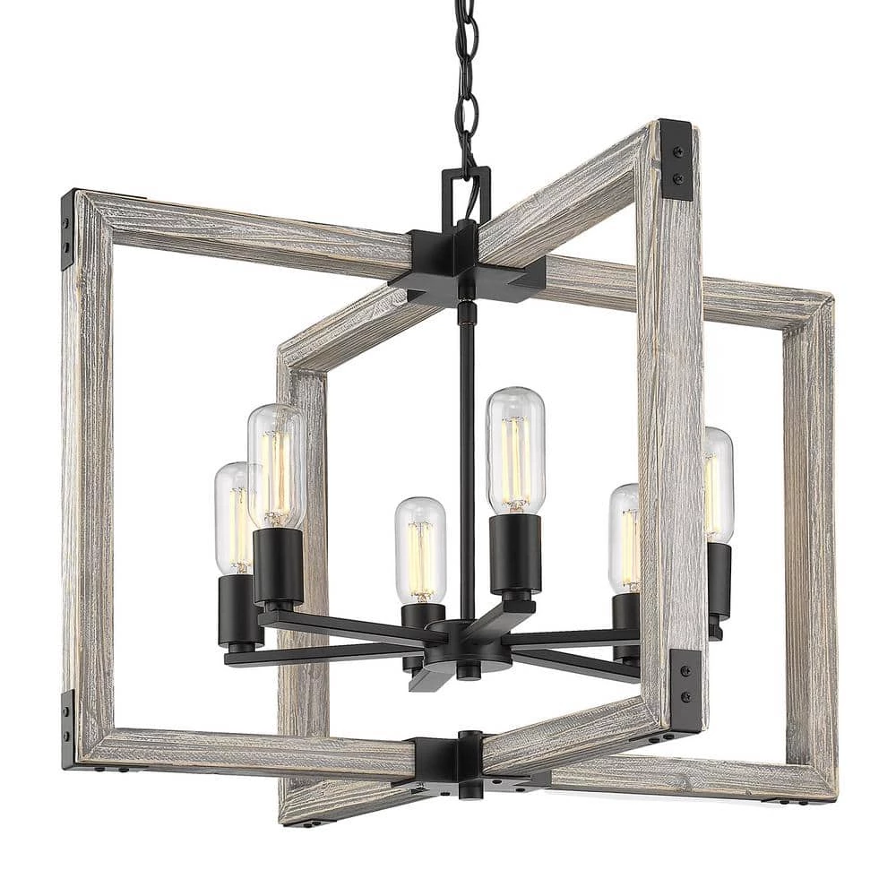 Lowell 6-Light Black Chandelier by Golden Lighting 3 Lowell 6-Light Black Chandelier by Golden Lighting