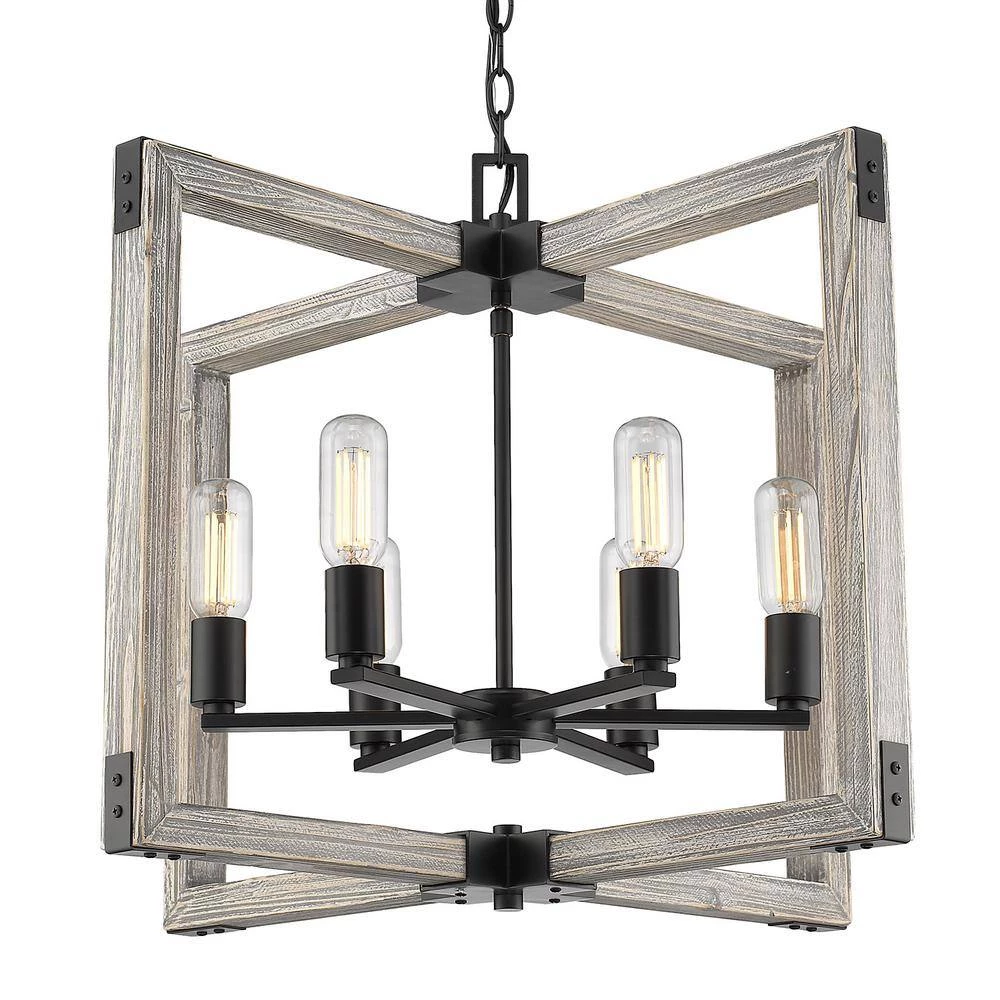 Lowell 6-Light Black Chandelier by Golden Lighting 4 Lowell 6-Light Black Chandelier by Golden Lighting - Image 2