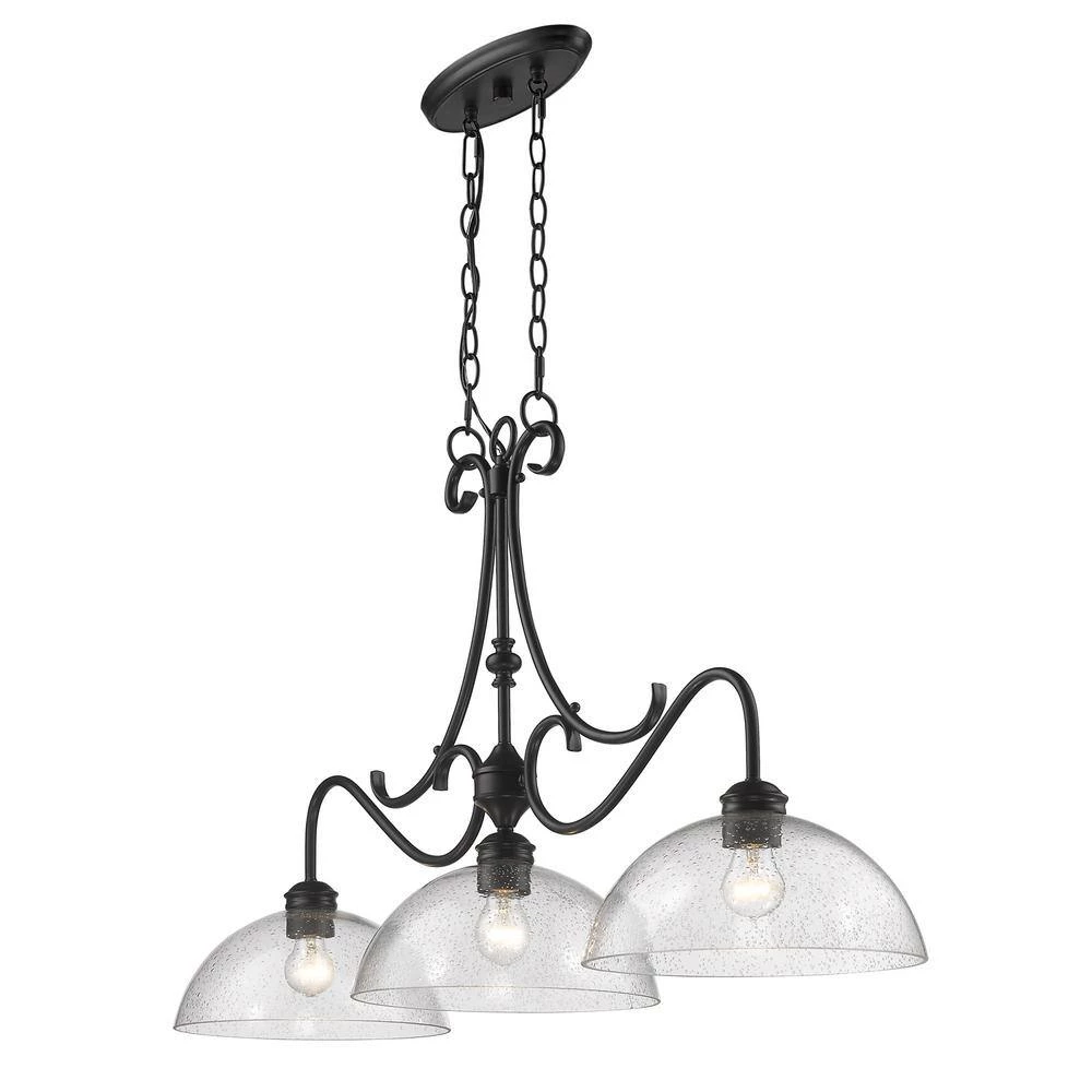 Parrish 3-Light Black Pendant by Golden Lighting 6 Parrish 3-Light Black Pendant by Golden Lighting - Image 4