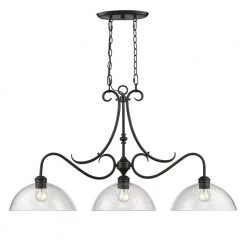 Parrish 3-Light Black Pendant by Golden Lighting