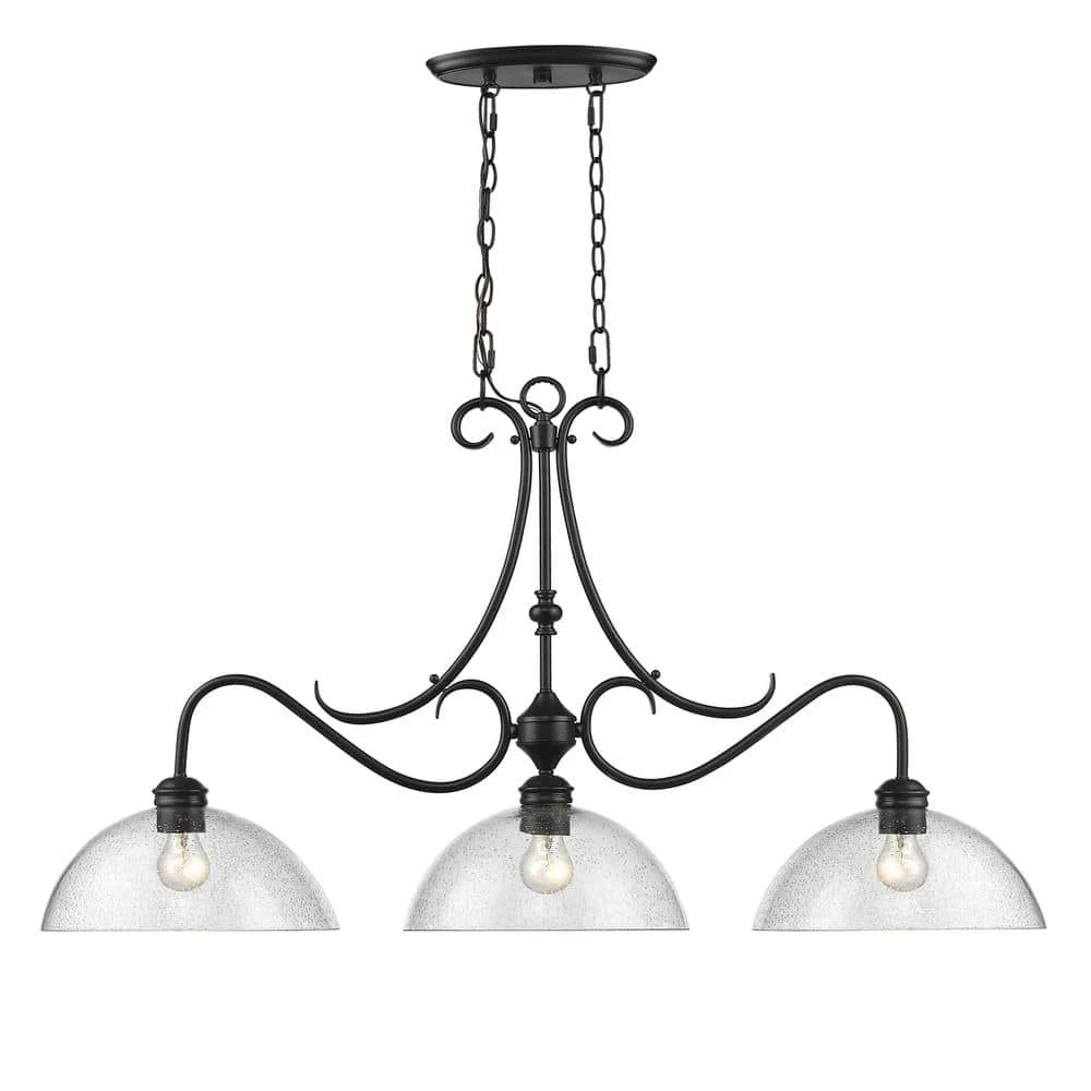 Parrish 3-Light Black Pendant by Golden Lighting 3 Parrish 3-Light Black Pendant by Golden Lighting