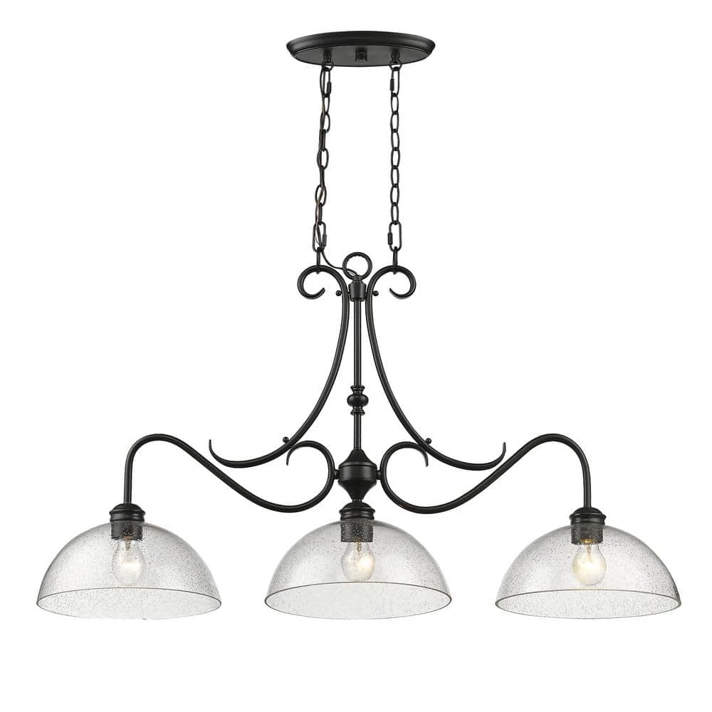 Parrish 3-Light Black Pendant by Golden Lighting 4 Parrish 3-Light Black Pendant by Golden Lighting - Image 2