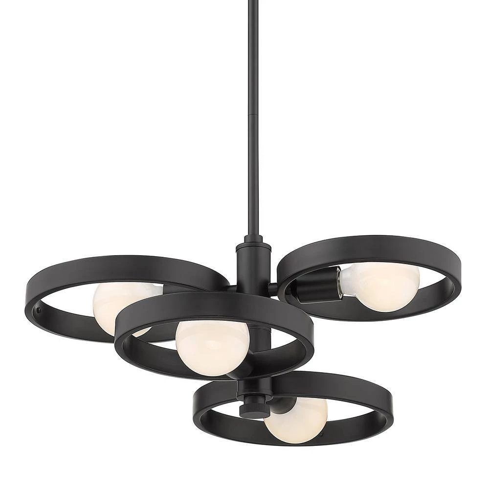 Sloane 4-Light Black Chandelier by Golden Lighting 5 Sloane 4-Light Black Chandelier by Golden Lighting - Image 3