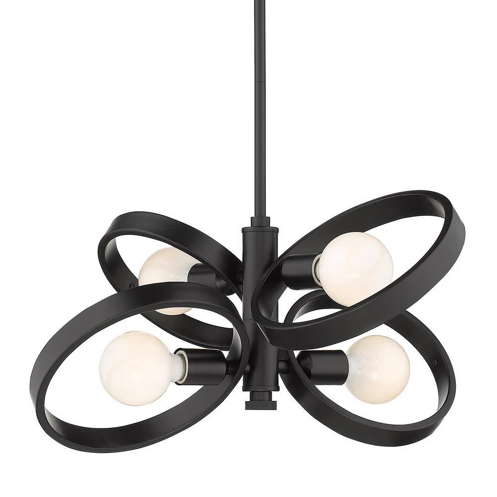 Sloane 4-Light Black Chandelier by Golden Lighting 3 Sloane 4-Light Black Chandelier by Golden Lighting