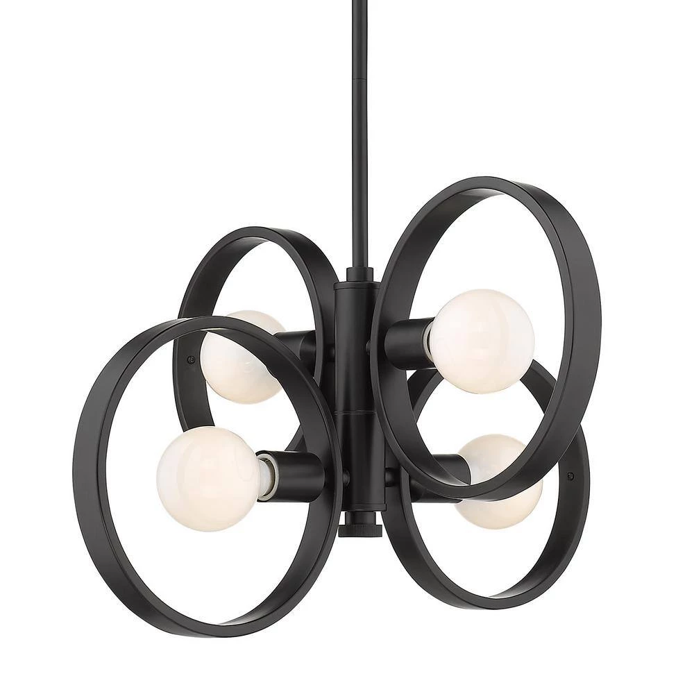 Sloane 4-Light Black Chandelier by Golden Lighting 4 Sloane 4-Light Black Chandelier by Golden Lighting - Image 2