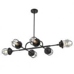 Seaport 6-Light Black Linear Pendant by Golden Lighting -Golden Lighting Shop black golden lighting chandeliers 9808 lp blk 1f 1000