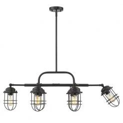 Seaport 6-Light Black Linear Pendant by Golden Lighting -Golden Lighting Shop black golden lighting chandeliers 9808 lp blk 4f 1000