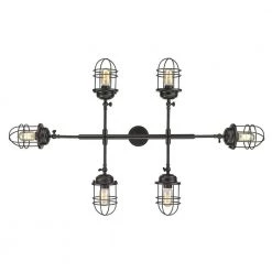 Seaport 6-Light Black Linear Pendant by Golden Lighting -Golden Lighting Shop black golden lighting chandeliers 9808 lp blk fa 1000