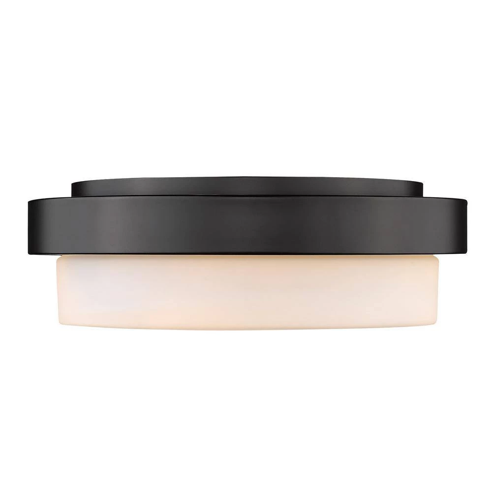 13 in. 2-Light Black Flush Mount by Golden Lighting 5 13 in. 2-Light Black Flush Mount by Golden Lighting - Image 3