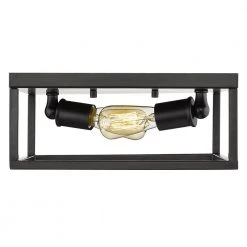 Wesson 12 in. 2-Light Black Flush Mount by Golden Lighting -Golden Lighting Shop black golden lighting flush mount lights 2072 fm blk 4f 1000