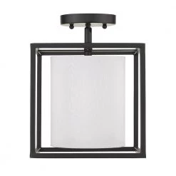 Manhattan 22.5 in. 1-Light Black Semi-Flush Mount by Golden Lighting 9 Manhattan 22.5 in. 1-Light Black Semi-Flush Mount by Golden Lighting -Golden Lighting Shop black golden lighting flush mount lights 2243 1sf blk mws 4f 1000