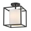 Manhattan 22.5 in. 1-Light Black Semi-Flush Mount by Golden Lighting -Golden Lighting Shop black golden lighting flush mount lights 2243 1sf blk mws 64 1000