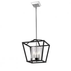 Mercer 3-Light Black Semi-Flush Mount Light by Golden Lighting -Golden Lighting Shop black golden lighting flush mount lights 4309 sf blk sd 1f 1000