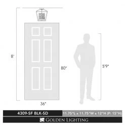 Mercer 3-Light Black Semi-Flush Mount Light by Golden Lighting -Golden Lighting Shop black golden lighting flush mount lights 4309 sf blk sd 44 1000