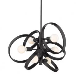 Sloane 26.38 in. 6-Light Black Semi-Flush Mount by Golden Lighting 6 Sloane 26.38 in. 6-Light Black Semi-Flush Mount by Golden Lighting -Golden Lighting Shop black golden lighting flush mount lights 8330 6sf blk 4f 1000