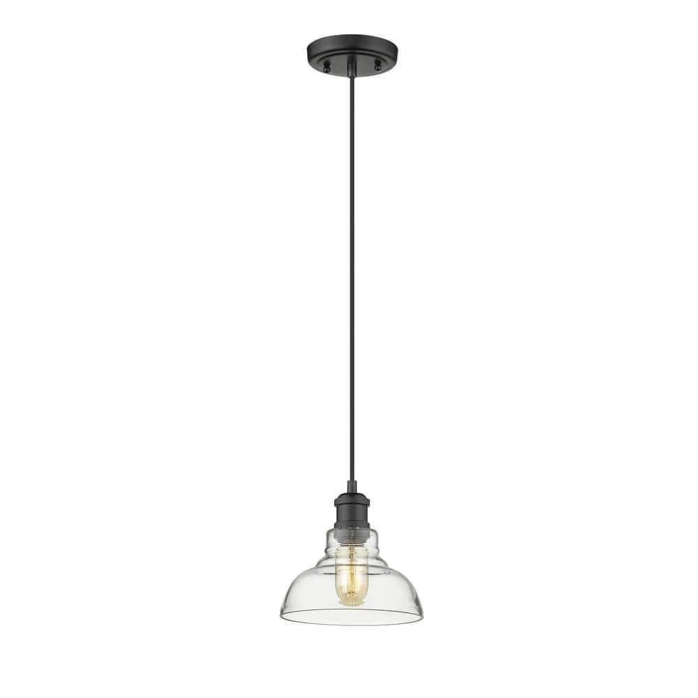 Carver 1-Light Black Pendant with Clear Glass Shade by Golden Lighting 4 Carver 1-Light Black Pendant with Clear Glass Shade by Golden Lighting - Image 2