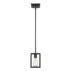 Wesson 1-Light Smooth Black Mini-Pendant by Golden Lighting