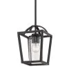 Mercer 1-Light Black Lantern Mini Pendant with Seeded Glass Shade by Golden Lighting 2 Mercer 1-Light Black Lantern Mini Pendant with Seeded Glass Shade by Golden Lighting -Golden Lighting Shop black golden lighting pendant lights 4309 m1l blk blk sd 64 1000