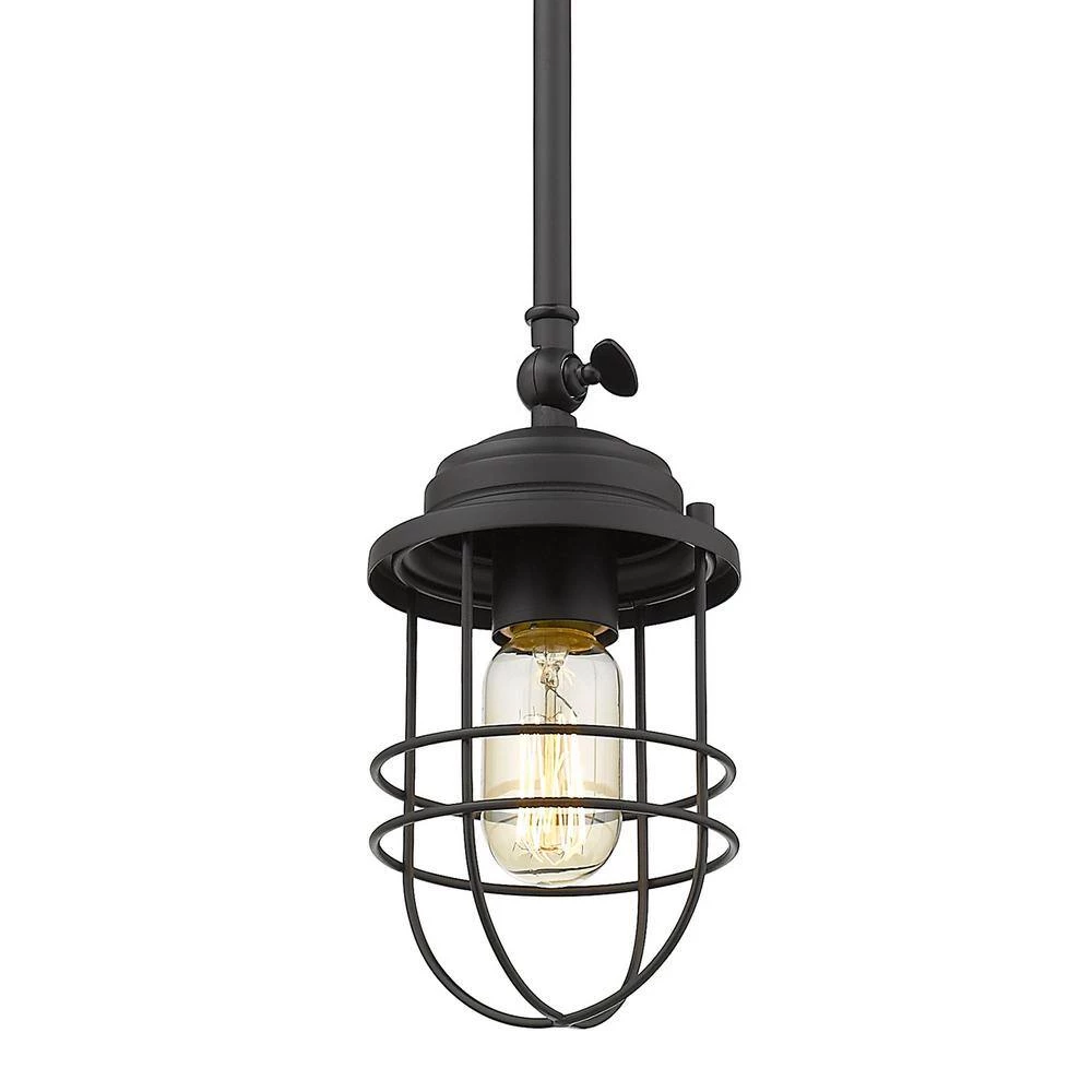 Seaport 1-Light Black Mini Pendant by Golden Lighting 7 Seaport 1-Light Black Mini Pendant by Golden Lighting - Image 5