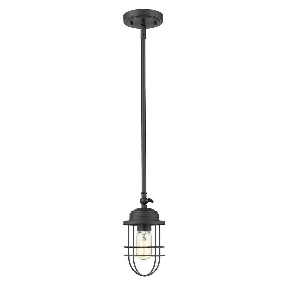 Seaport 1-Light Black Mini Pendant by Golden Lighting 5 Seaport 1-Light Black Mini Pendant by Golden Lighting - Image 3