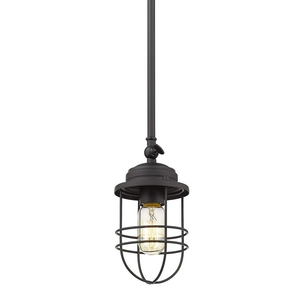 Seaport 1-Light Black Mini Pendant by Golden Lighting 3 Seaport 1-Light Black Mini Pendant by Golden Lighting