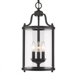 Tiva Collection 3-Light Black Pendant by Golden Lighting