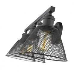 Carver 3-Light Black with Mesh Shades Bath Vanity Light by Golden Lighting 9 Carver 3-Light Black with Mesh Shades Bath Vanity Light by Golden Lighting -Golden Lighting Shop black golden lighting vanity lighting 0304 ba3 blk 4f 1000