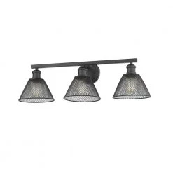 Carver 3-Light Black with Mesh Shades Bath Vanity Light by Golden Lighting 8 Carver 3-Light Black with Mesh Shades Bath Vanity Light by Golden Lighting -Golden Lighting Shop black golden lighting vanity lighting 0304 ba3 blk c3 1000