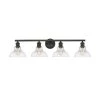 Carver 4-Light Bath Vanity in Black with Clear Glass Shades by Golden Lighting