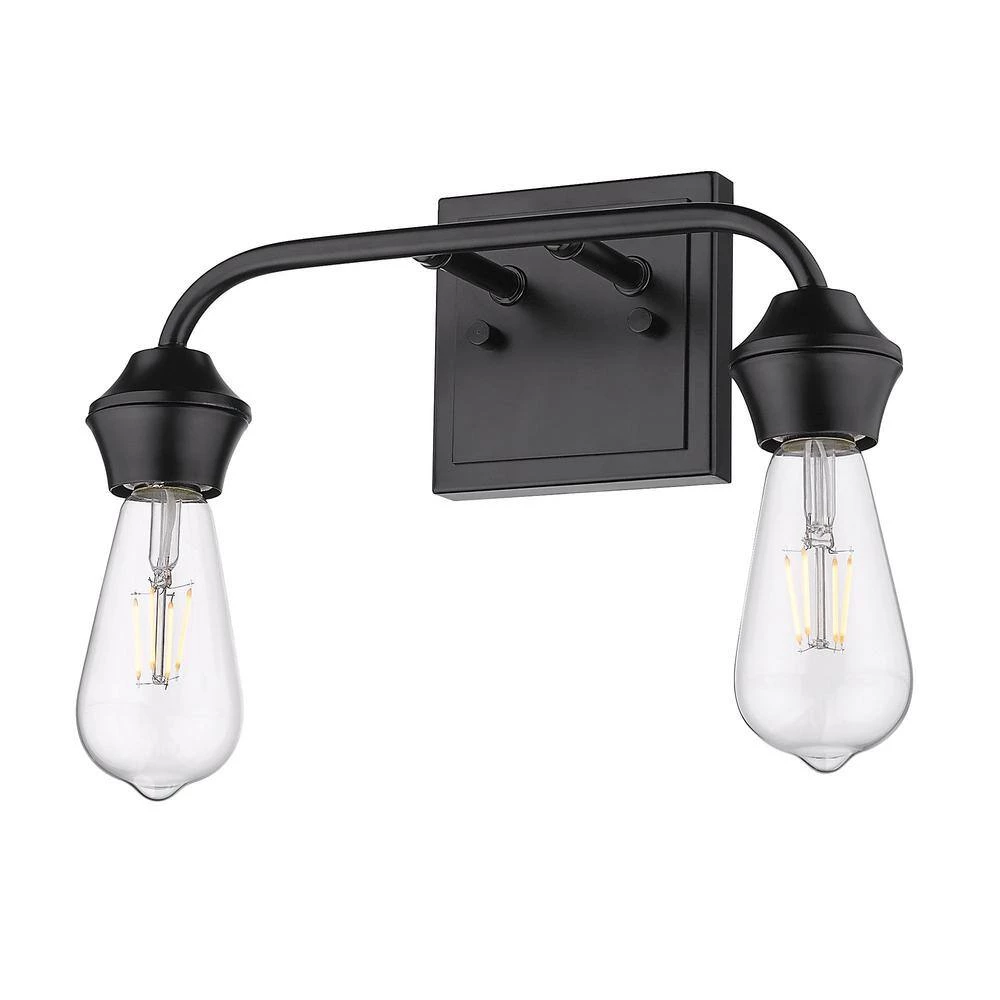 Ormond 4.375 in. 2-Light Matte Black Vanity Light by Golden Lighting 5 Ormond 4.375 in. 2-Light Matte Black Vanity Light by Golden Lighting - Image 3