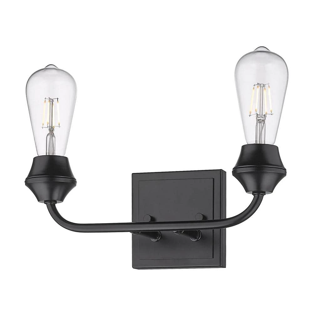Ormond 4.375 in. 2-Light Matte Black Vanity Light by Golden Lighting 3 Ormond 4.375 in. 2-Light Matte Black Vanity Light by Golden Lighting