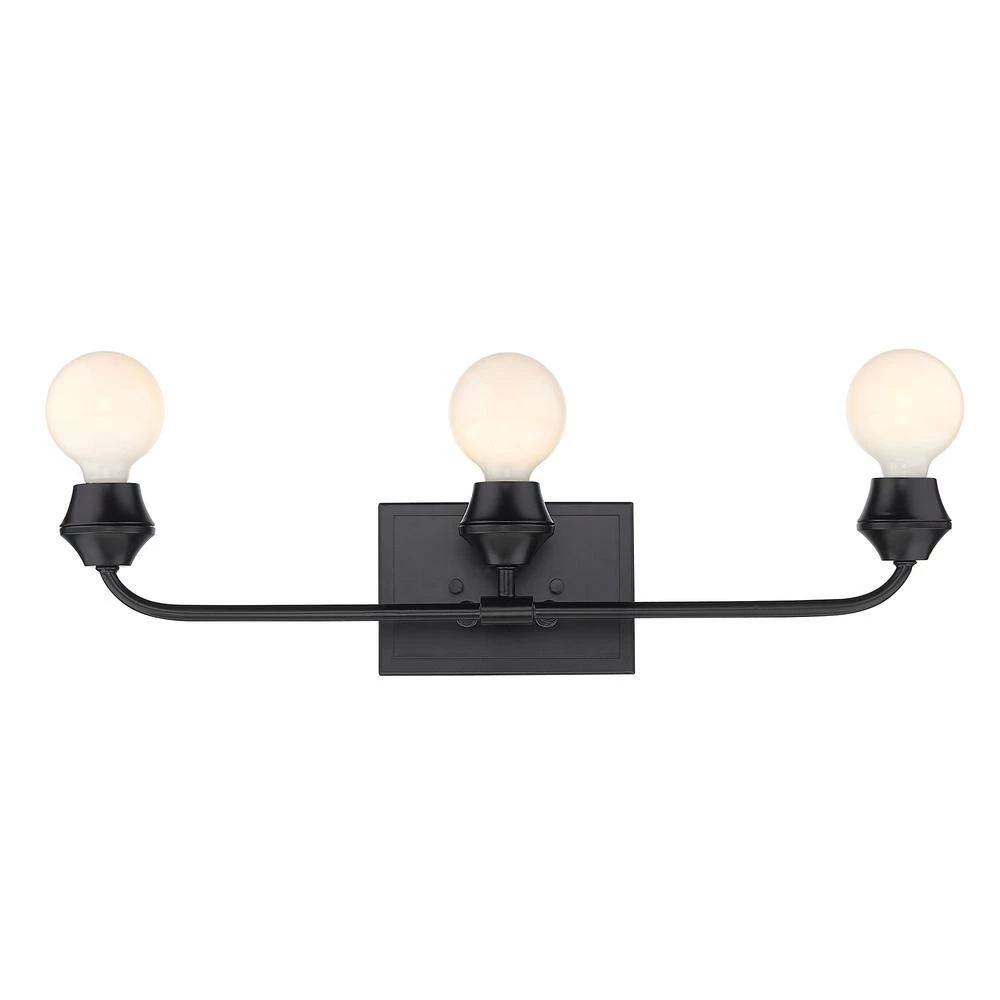 Ormond 4.375 in. 3-Light Matte Black Vanity Light by Golden Lighting 6 Ormond 4.375 in. 3-Light Matte Black Vanity Light by Golden Lighting - Image 4