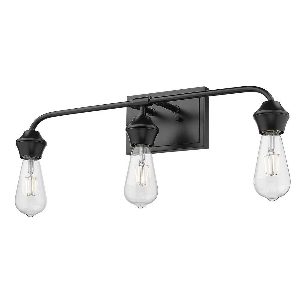 Ormond 4.375 in. 3-Light Matte Black Vanity Light by Golden Lighting 5 Ormond 4.375 in. 3-Light Matte Black Vanity Light by Golden Lighting - Image 3