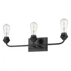 Ormond 4.375 in. 3-Light Matte Black Vanity Light by Golden Lighting