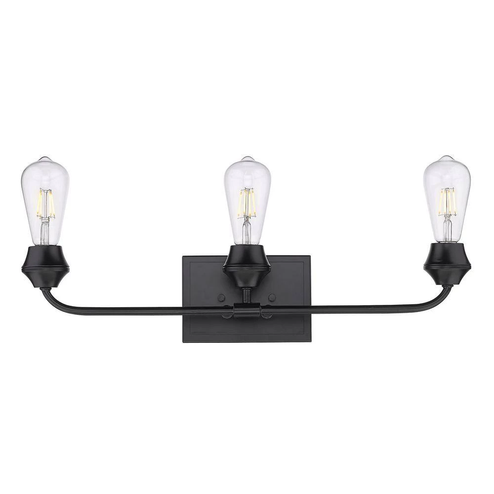 Ormond 4.375 in. 3-Light Matte Black Vanity Light by Golden Lighting 4 Ormond 4.375 in. 3-Light Matte Black Vanity Light by Golden Lighting - Image 2