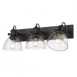 Hines 27.5 in. 3-Light Black Vanity Light with Clear Shades by Golden Lighting 7 Hines 27.5 in. 3-Light Black Vanity Light with Clear Shades by Golden Lighting -Golden Lighting Shop black golden lighting vanity lighting 3118 ba3 blk clr 4f 1000
