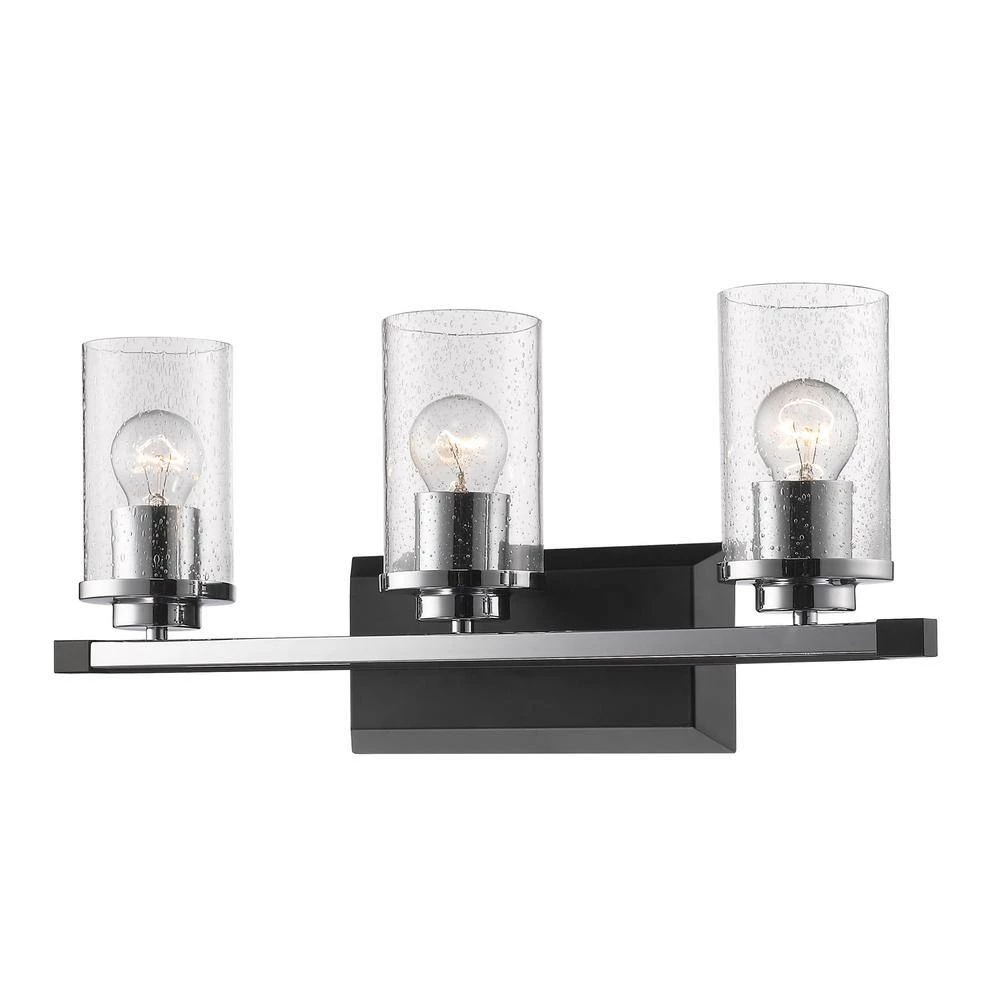 Mercer 3-Light Black Bath Light by Golden Lighting 8 Mercer 3-Light Black Bath Light by Golden Lighting - Image 6