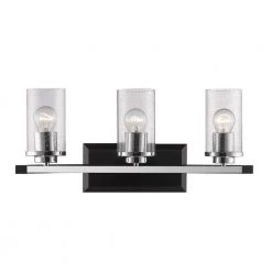 Mercer 3-Light Black Bath Light by Golden Lighting